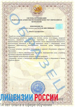 Образец сертификата соответствия (приложение) Обнинск Сертификат ISO 27001