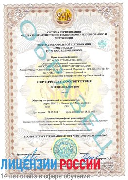 Образец сертификата соответствия Обнинск Сертификат OHSAS 18001
